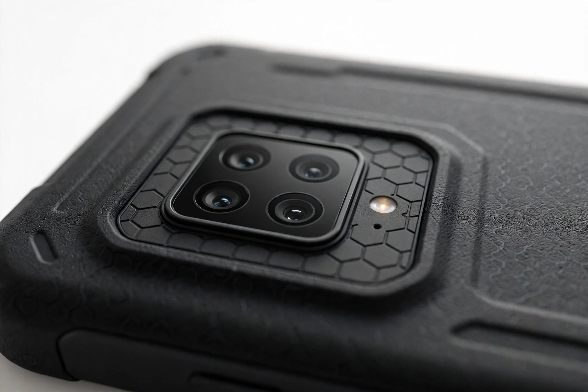 Close-up of a smartphone rear camera module for troubleshooting camera issues after an update