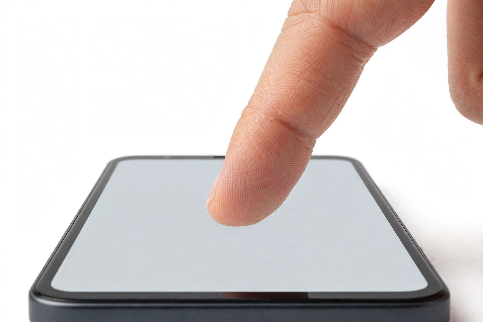 Finger tapping an unresponsive smartphone touchscreen