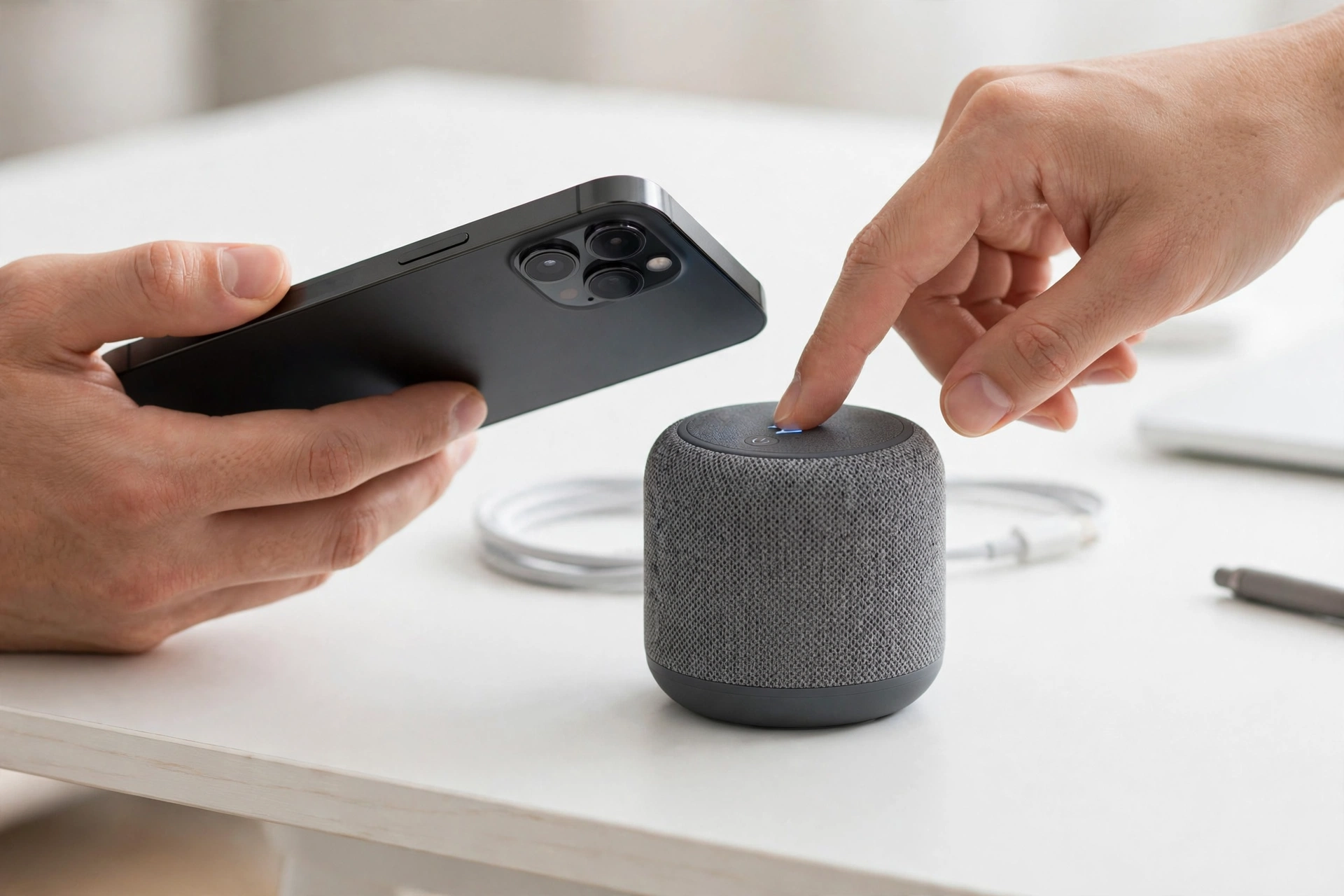 Pairing a smartphone with a wireless Bluetooth speaker