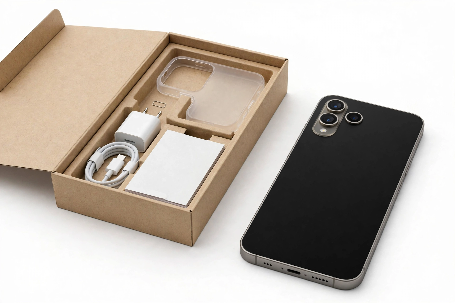 Smartphone next to its open retail box during an authenticity check