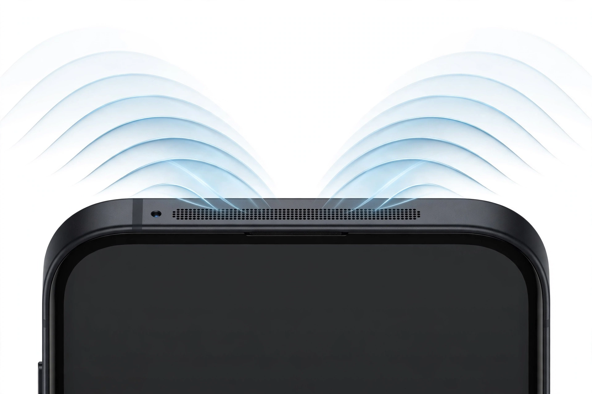 Smartphone speaker grille close-up