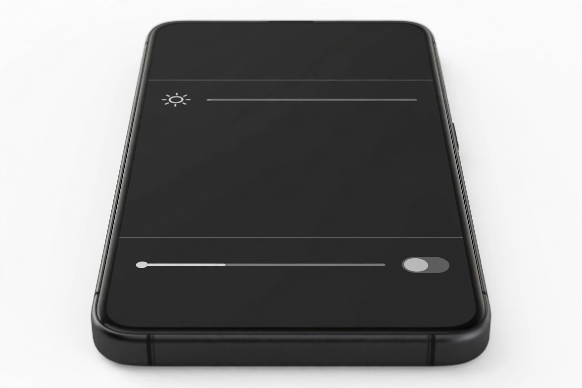 Brightness settings screen with the brightness slider