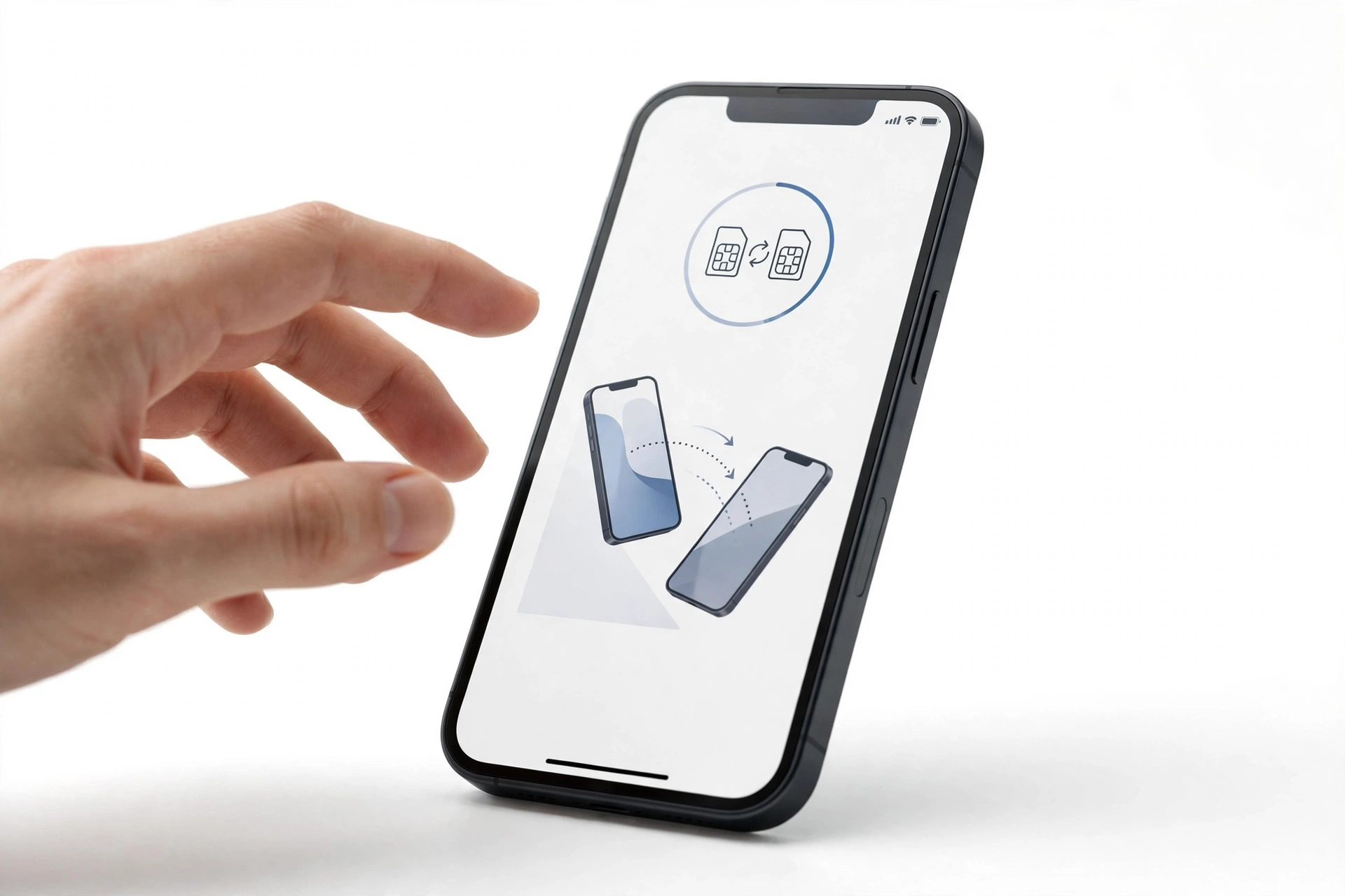 eSIM transfer setup on smartphone screen