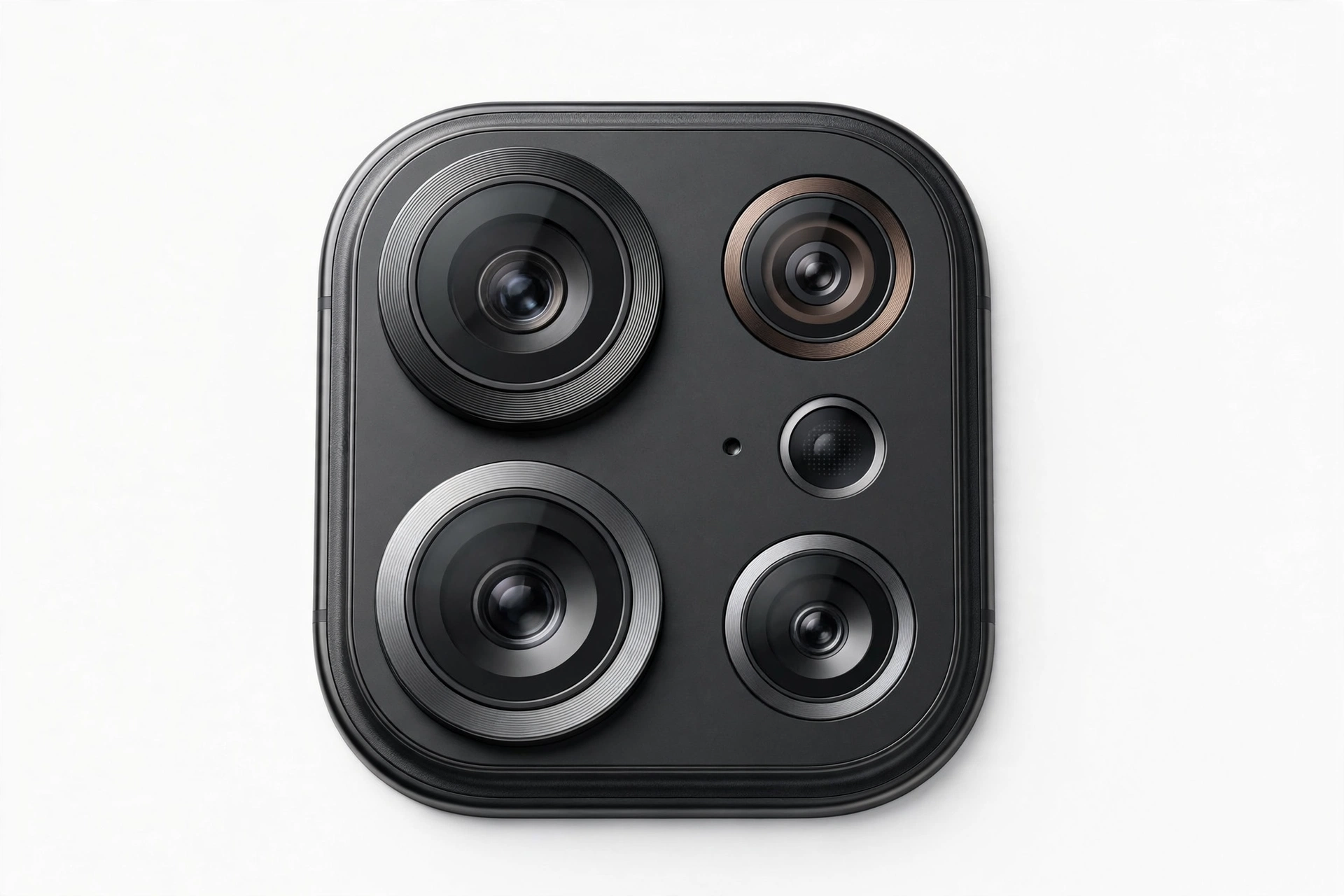 Smartphone rear camera module close-up