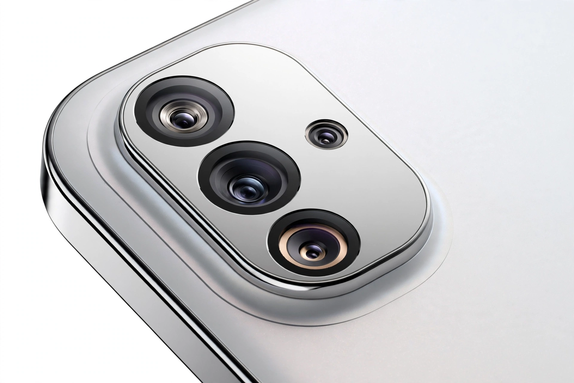 Close-up of a premium smartphone rear camera array