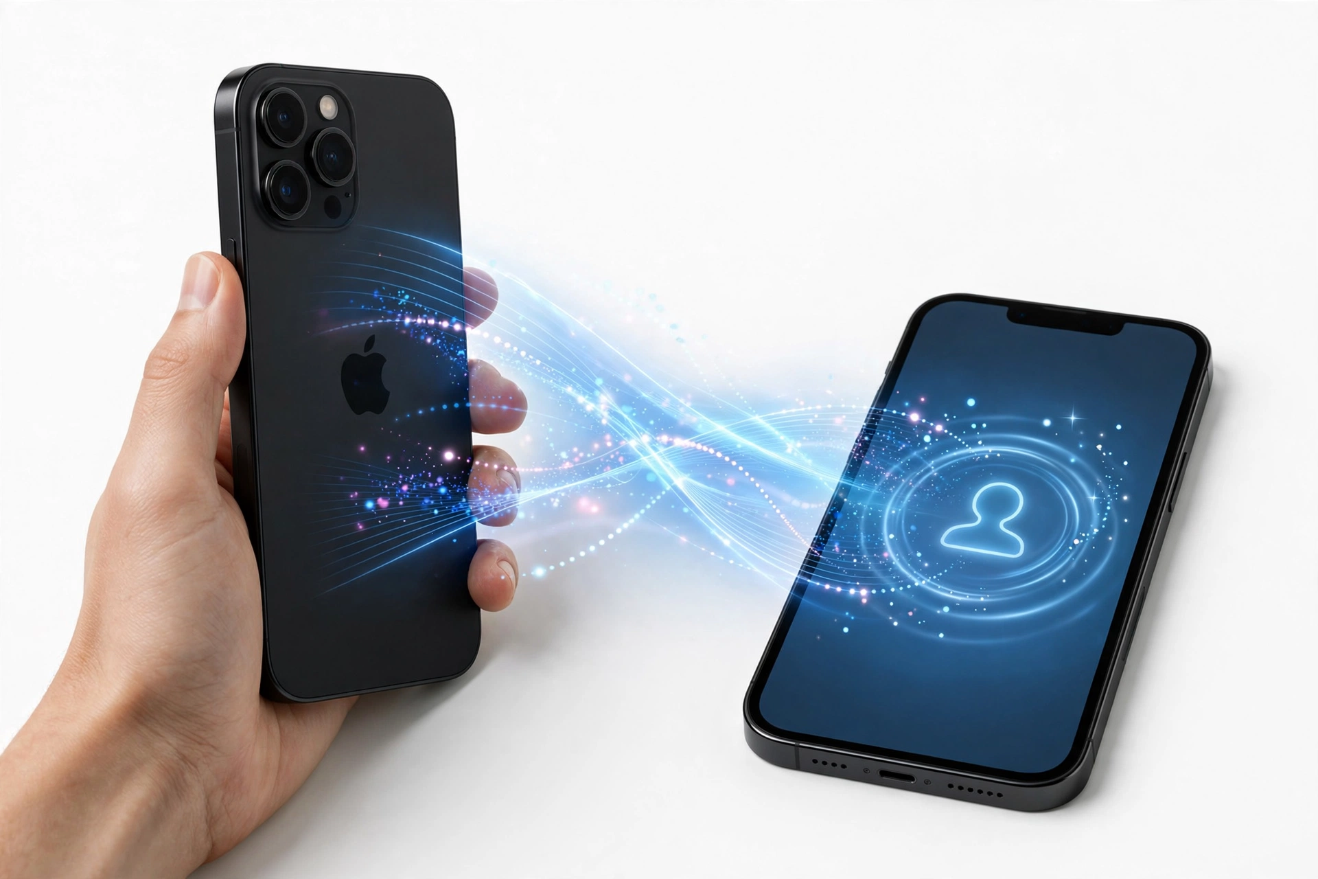 iPhone with wireless contact sharing between two phones