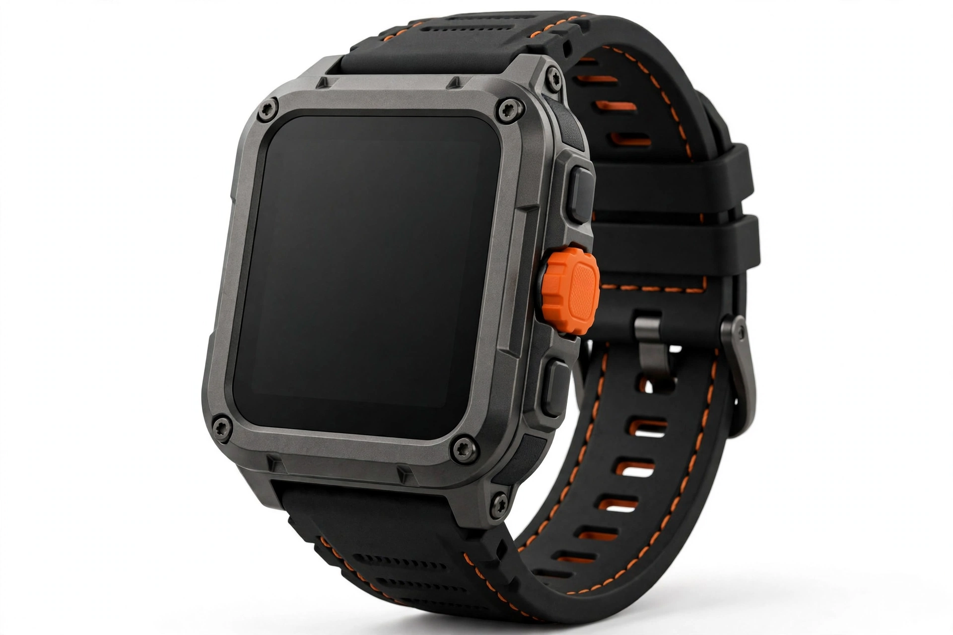 Rugged premium smartwatch with large display and action button