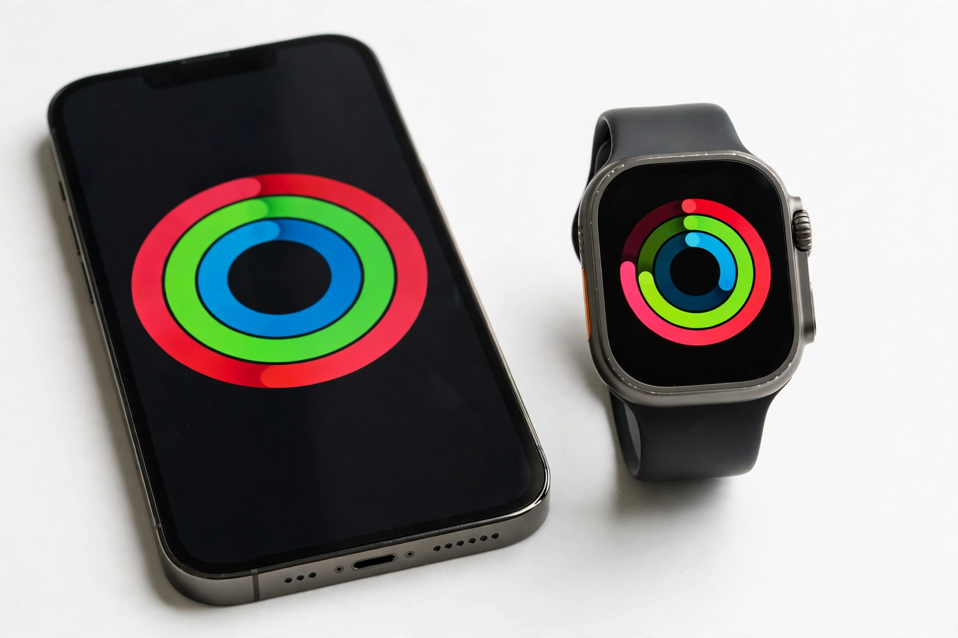 iPhone with health app dashboard and Apple Watch