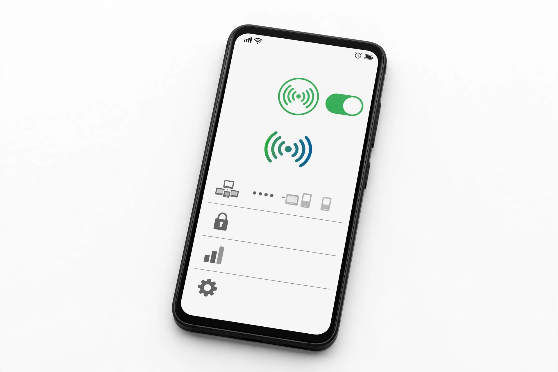 Smartphone mobile hotspot settings screen
