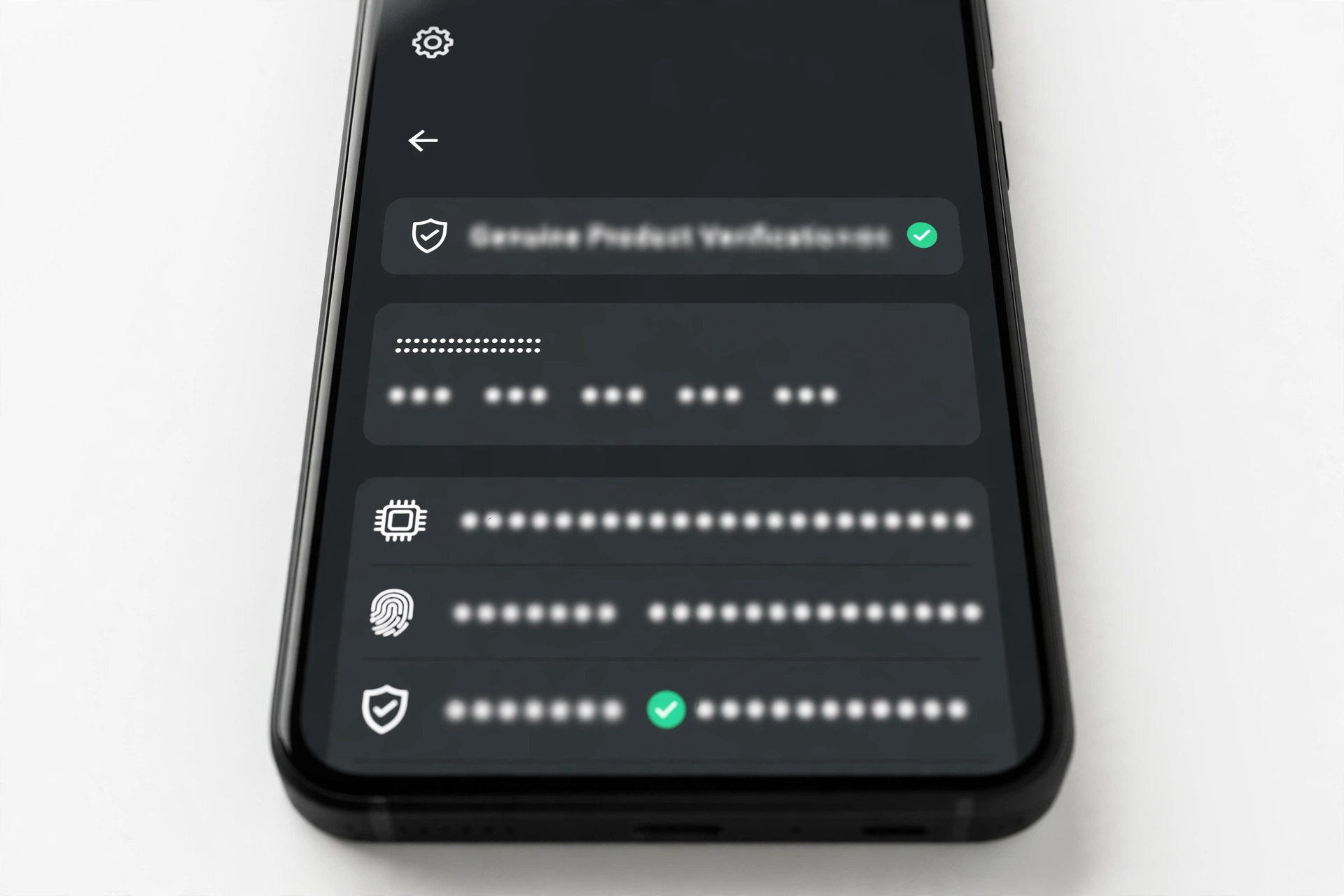 Smartphone about-phone settings screen showing serial number