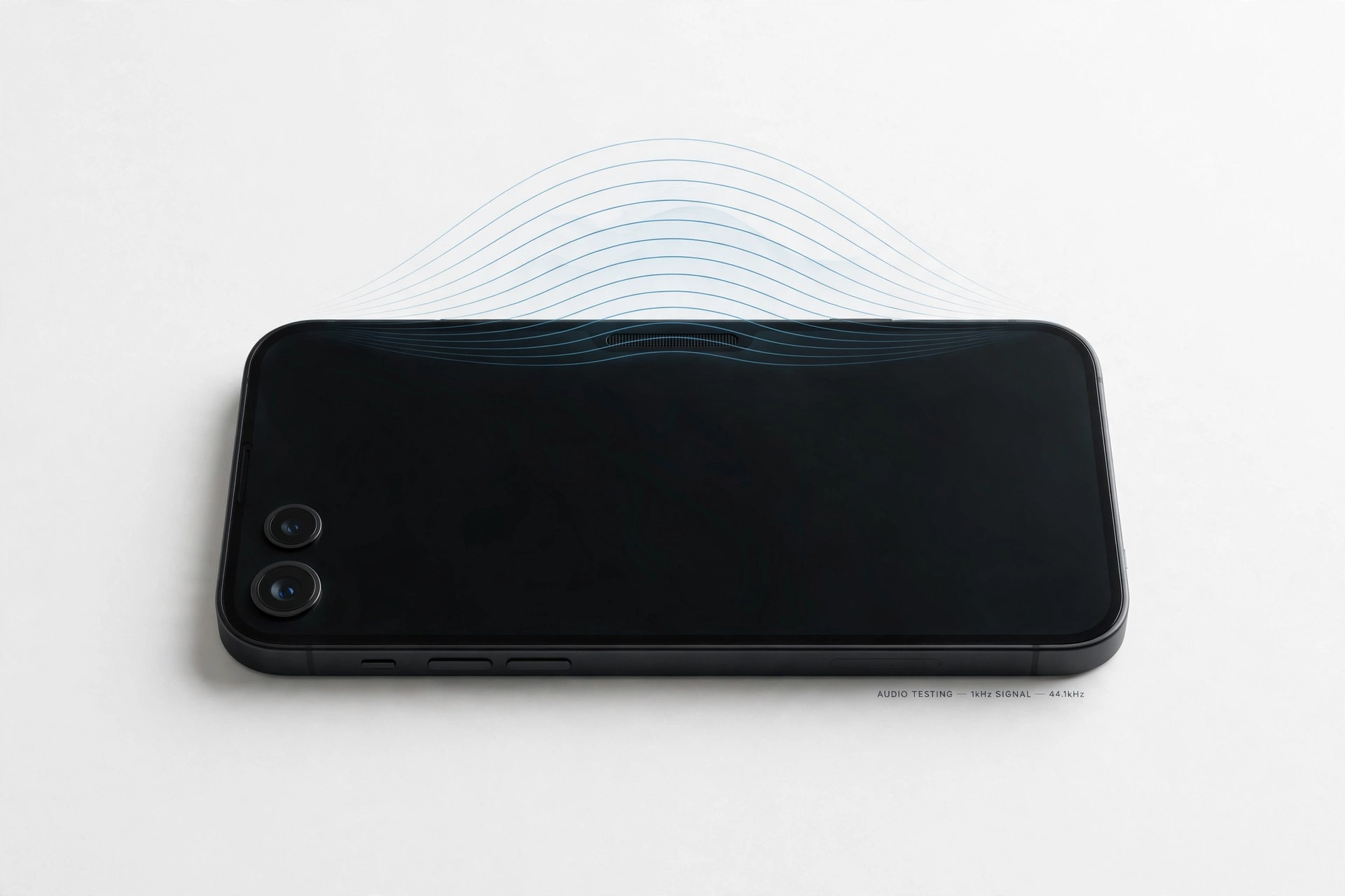 Smartphone with sound wave effect above speaker area