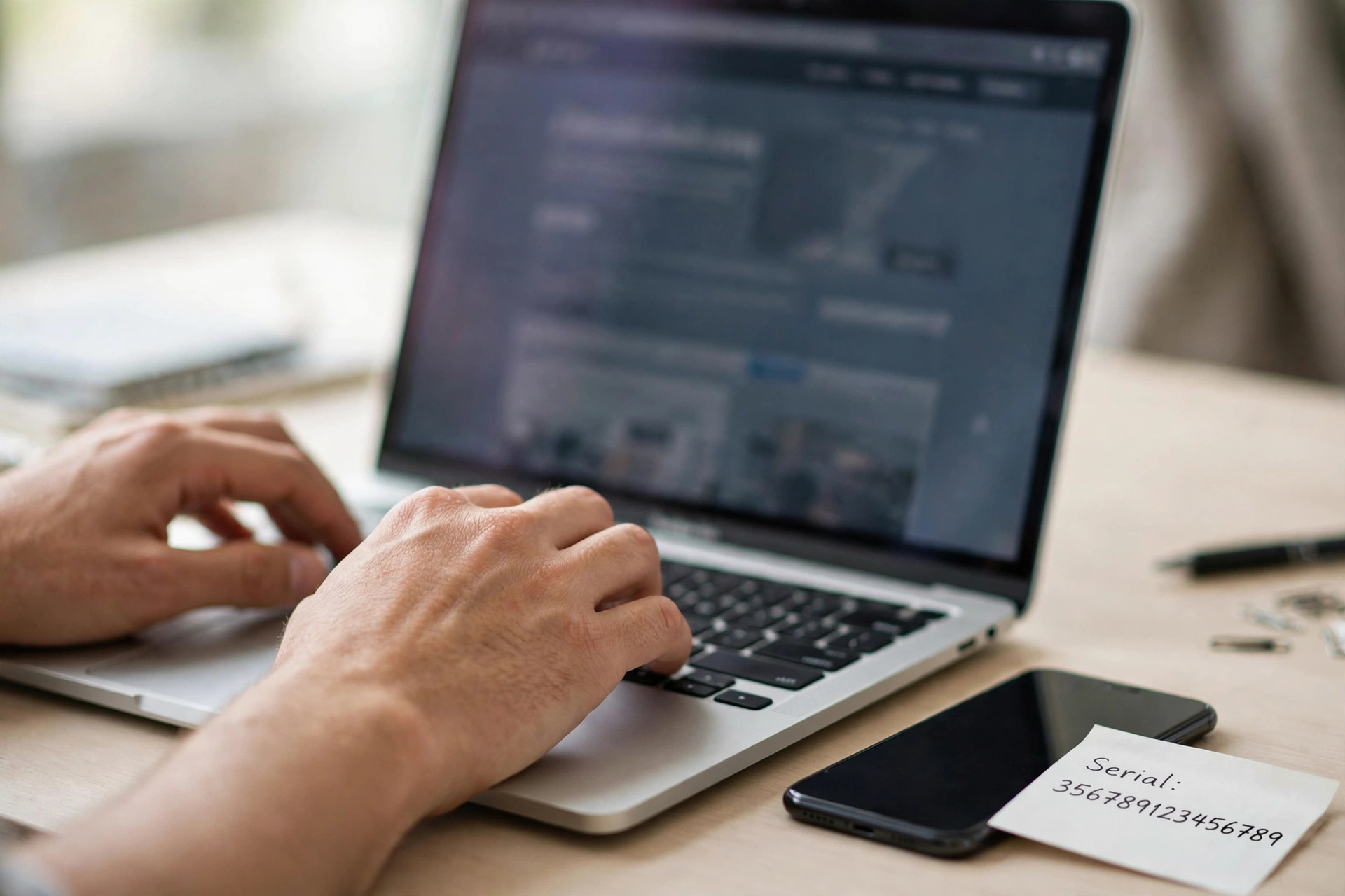 Checking phone serial number on official verification website