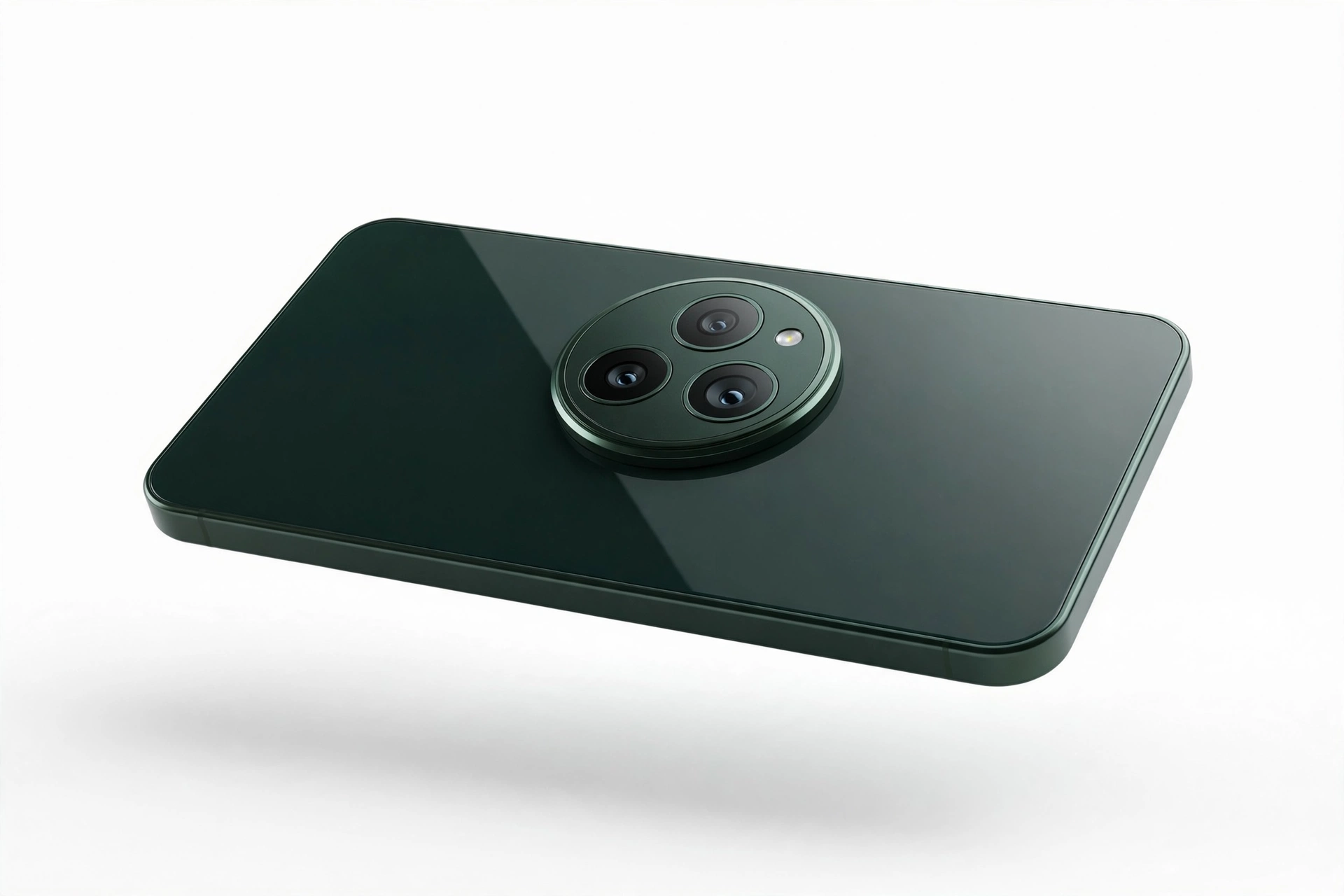 Back of modern smartphone with circular triple camera module